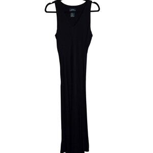 Lauren Ralph Lauren Y2K 90s Black Sleeveless Bodycon Maxi Dress Size M